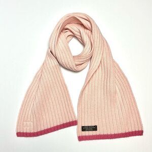 NWOT COACH Wool Rayon Angora Cashmere Blend Pink Rib Knit Scarf